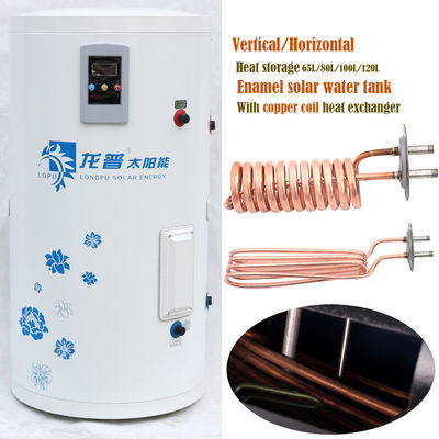 Verticale 100Ltr 120Ltr koperen spoel Warmte-uitwisseling glazuur zonnewarmwater tank voor woonruimte